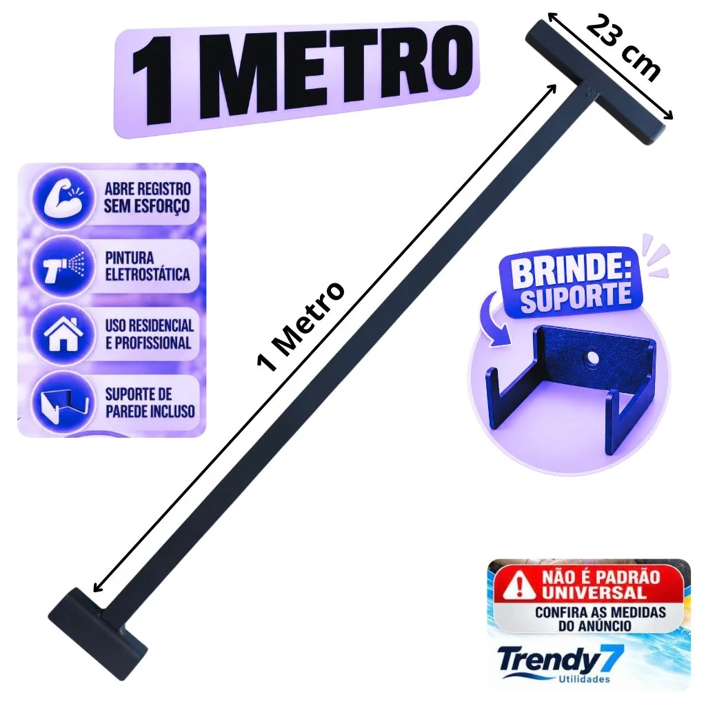 Outra vista da chave de 1 metro apresentada na arte comercial